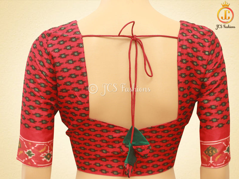 Patola Printed Designer Gajji Silk Sarees With Printed Blouse
