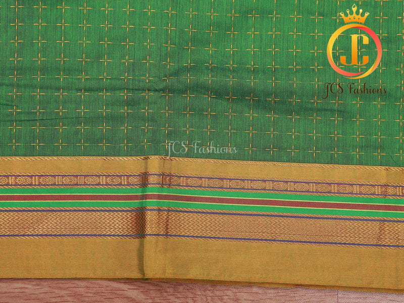 All-Over Star design Ilkal Soft Cotton Silk Saree With Blouse piece