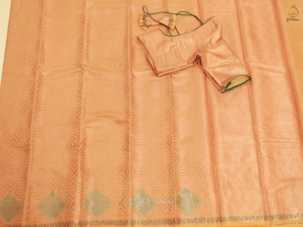 Traditional Exquisite Soft Silk Cotton Saree With Brocade Blouse SAREE JCS Fashions
