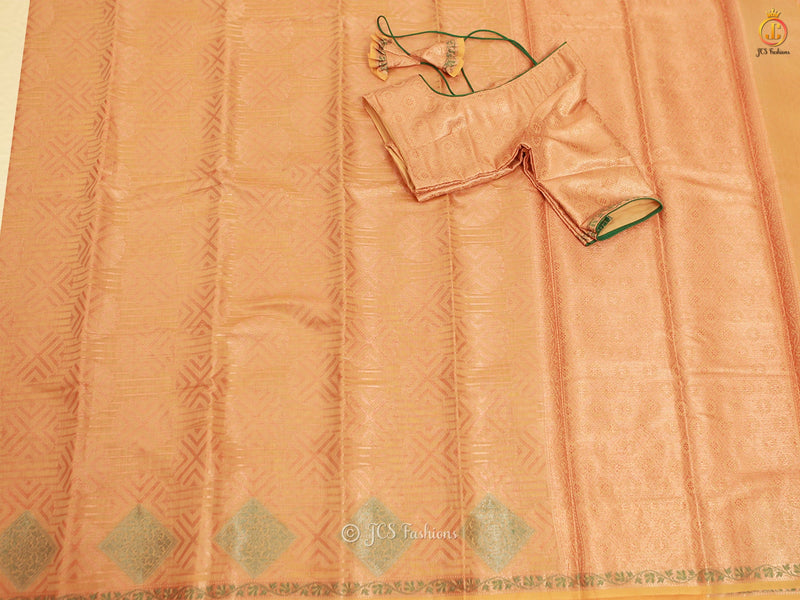 Traditional Exquisite Soft Silk Cotton Saree With Brocade Blouse