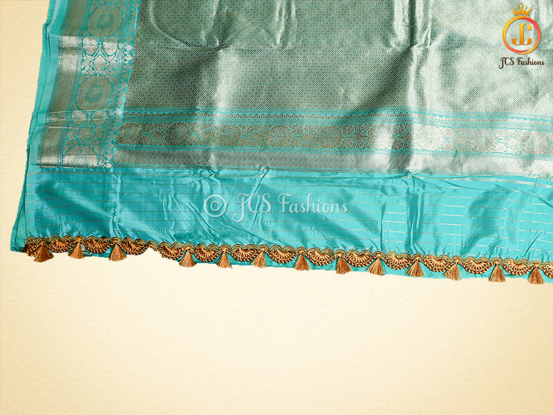 Pure Banarasi Silk Saree With Fully stitched blouse