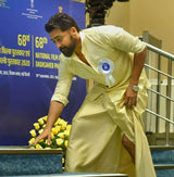 Premium Quality Golden Tissue Suriya Shirt Dhoti Combo