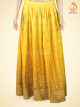 Mirror Work And Crop Top style Silk Lehenga With Net Dupatta