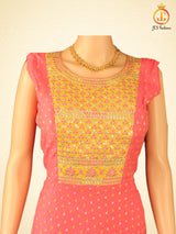 Premium Anarkali Long Gown with Beautiful Dupatta in Pink
