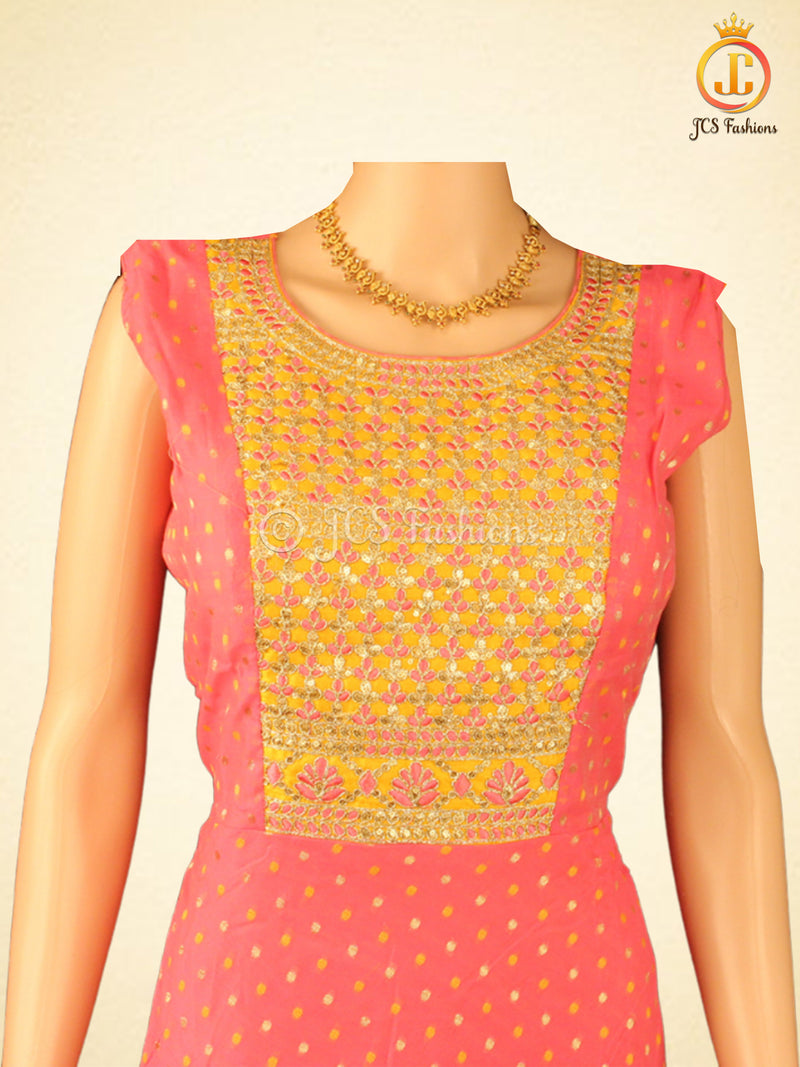 Premium Anarkali Long Gown with Beautiful Dupatta in Pink