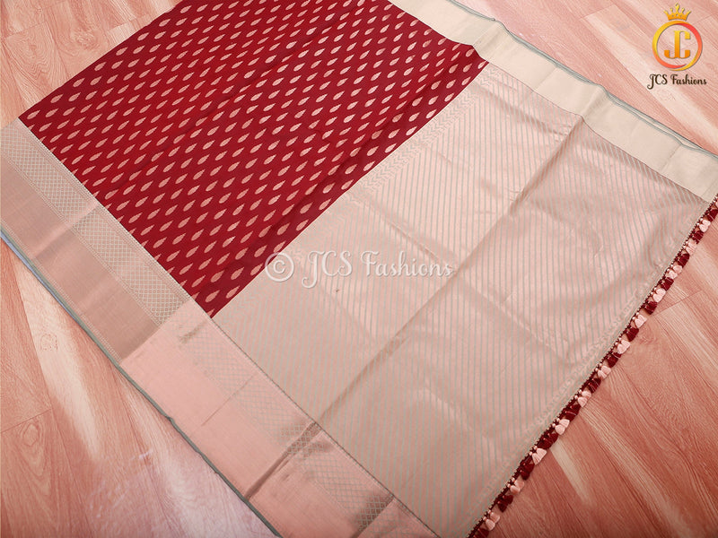 Korvai Buttas Semi Silk Saree With Maggam Work Blouse