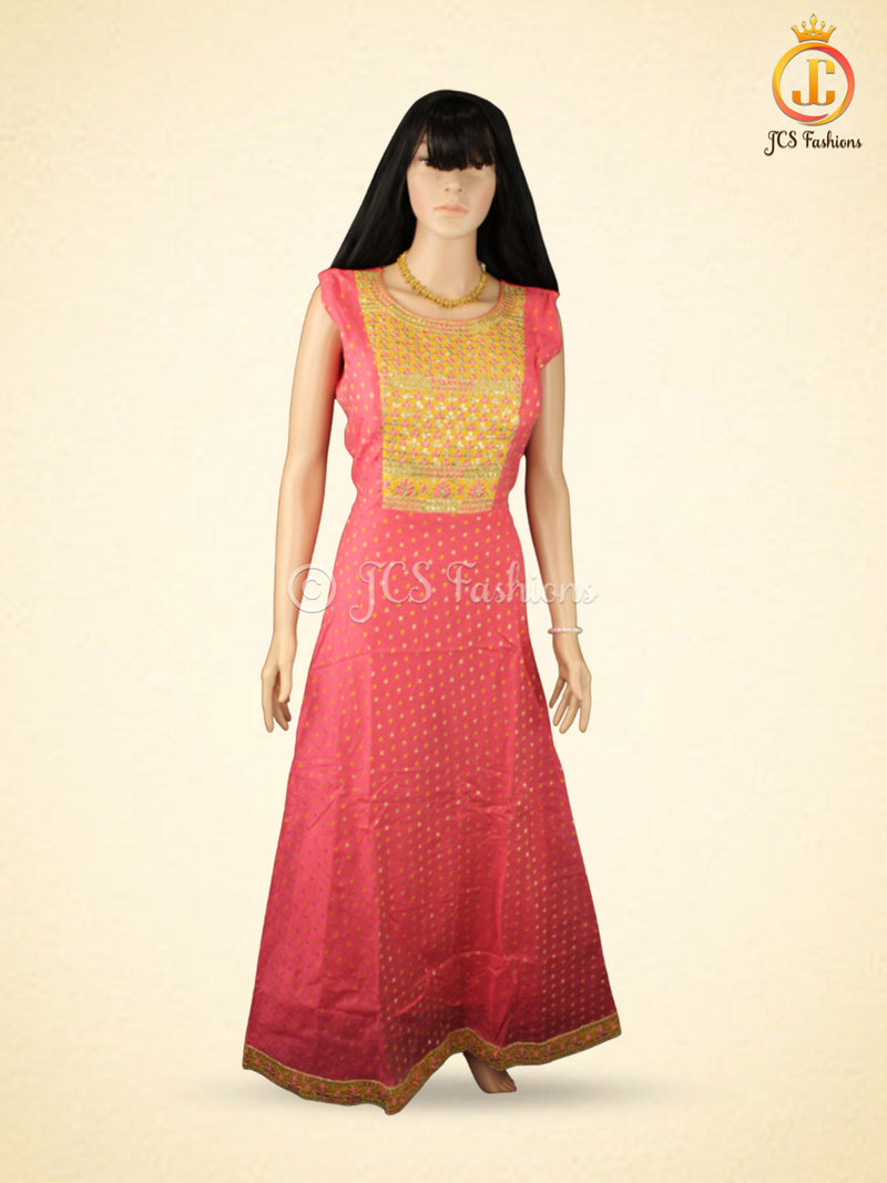 Premium Anarkali Long Gown with Beautiful Dupatta in Pink