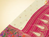 Foil Print Paithani Silk Printed Saree With Contrast Foil Print Blouse