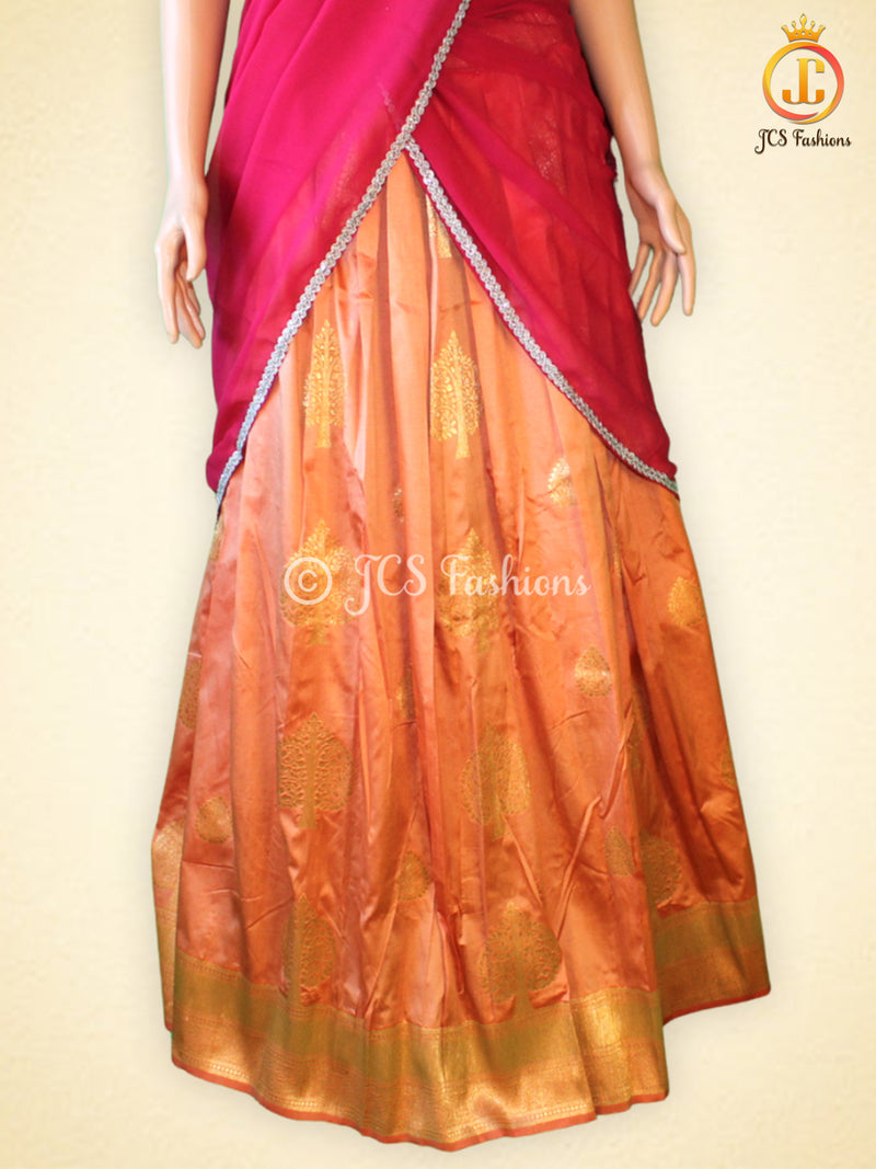 Unique and Trendy Half Saree Set  For Teens | Peach
