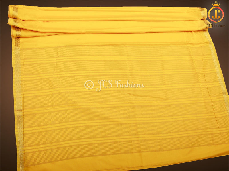 Pure Mysore Silk Saree in Stunning Yellow