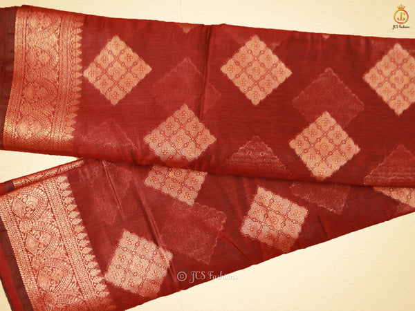 Elegant Soft Silk Cotton Saree With Brocade Blouse