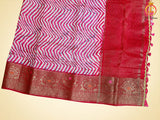 Leheriya Bathik Prints Munga Silk Saree With Blouse