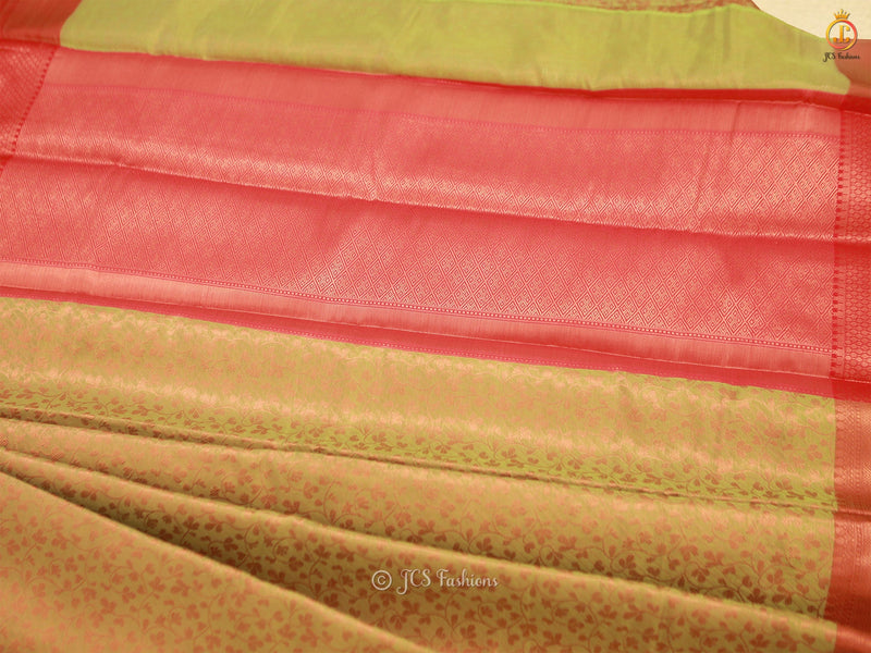 Soft Silk Saree with Copper Zari Weaves And Blouse
