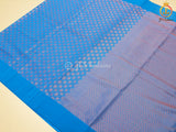 Blue Copper Zari Soft Silk Saree With fully stitched Blouse