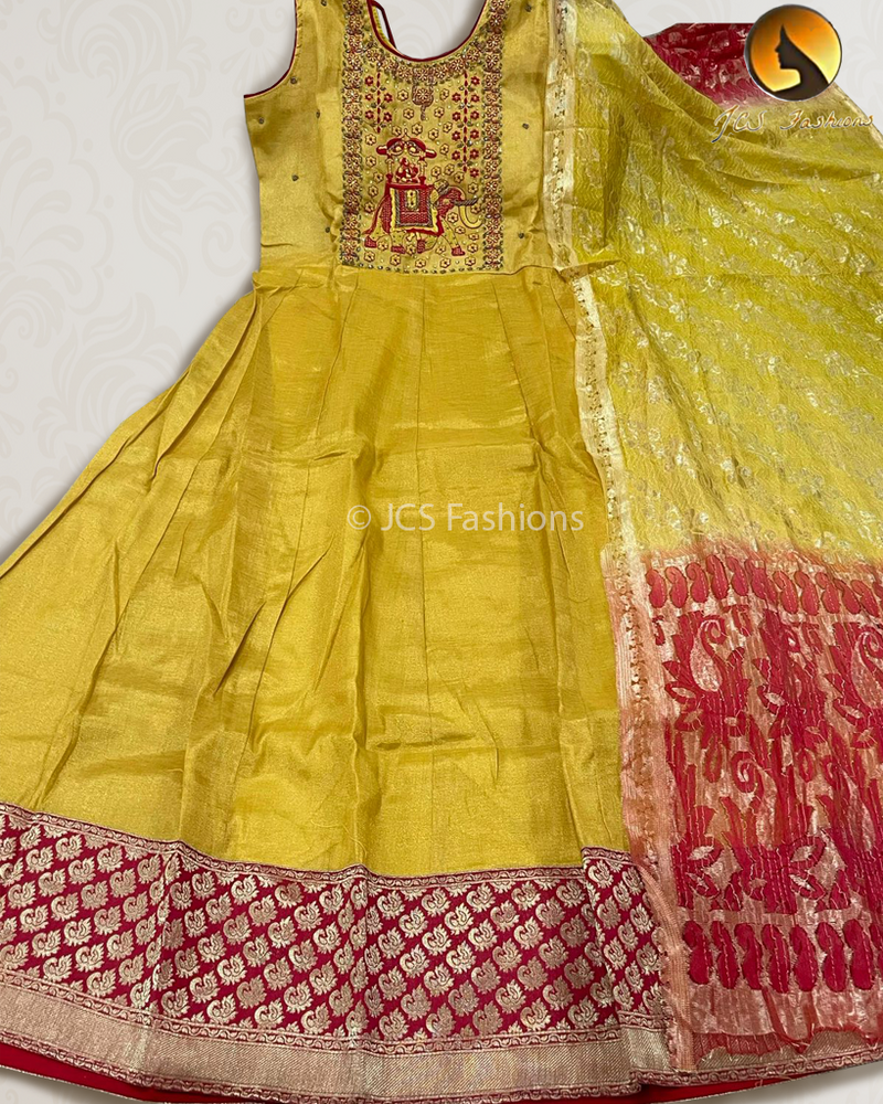 Premium Long A-line Gown with Stones and beads work