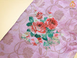 Semi Munga silk saree with digital print and weaving design. Grand pallu.