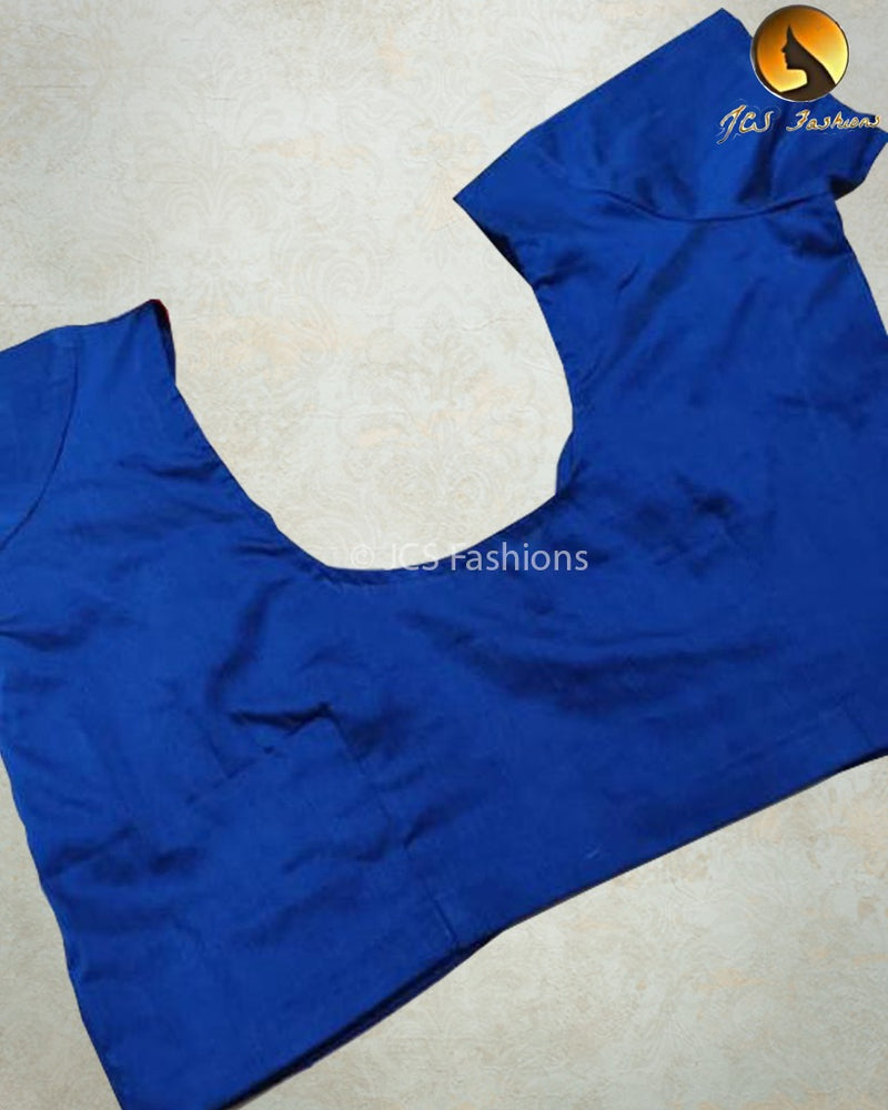 Raw Silk Blouse for Saree, Size 44, Plus Size