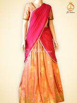 Unique and Trendy Half Saree Set  For Teens | Peach