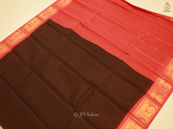 Red Zari Kattam Body Kanchi Rich Cotton Peacock Design Saree