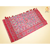 All Over Exquisite Thread Weaving Kani Silk Saree | Beige color fully stitched blouse