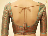 Indian Traditional Soft Silk Cotton Saree With Brocade Blouse