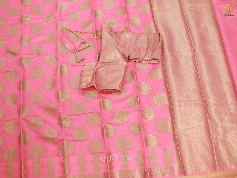Traditional Soft Silk Cotton Saree With Brocade Blouse