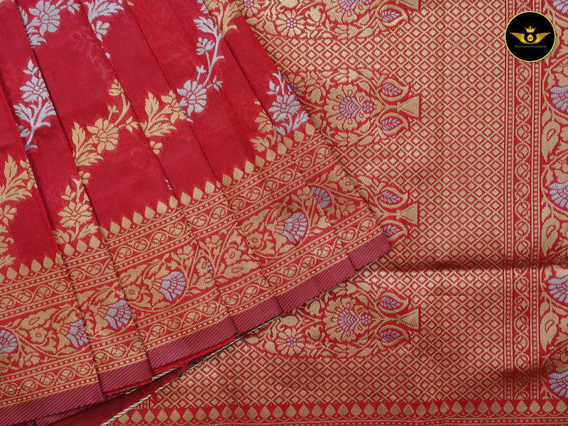 Light Weight Banarasi Silk Saree With Fully Stitched Blouse