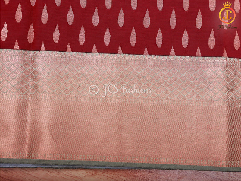 Korvai Buttas Semi Silk Saree With Maggam Work Blouse