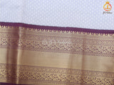 Semi-Silk Saree with Korvai pattern and Maggam Work Blouse