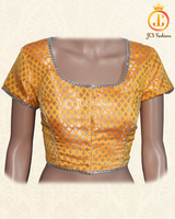 Beautiful Dark yellow Banarasi brocade blouse| Readymade Blouse| Size 40