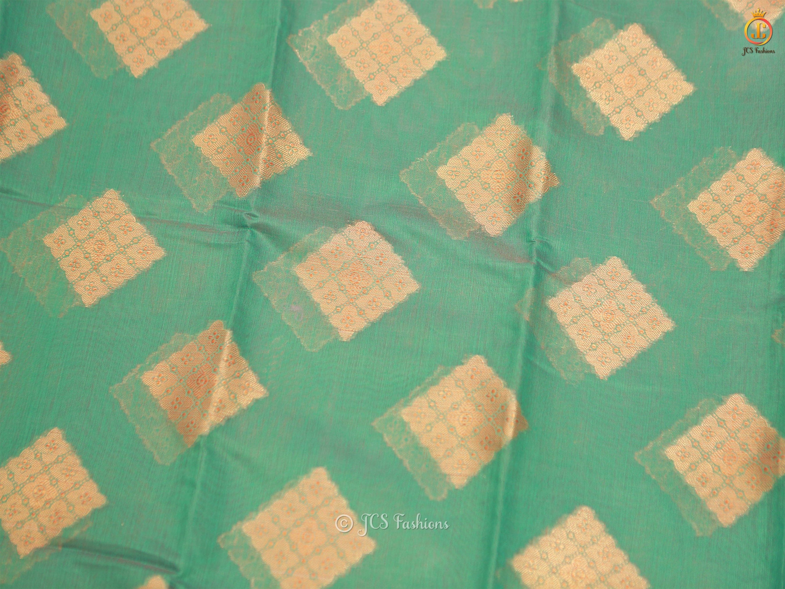 Indian Traditional Soft Silk Cotton Saree With Brocade Blouse SAREE JCS Fashions