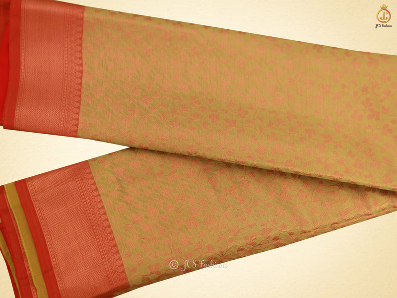 Soft Silk Saree with Copper Zari Weaves And Blouse