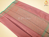 Copper Zari Border Semi-Soft Silk Saree With Blouse