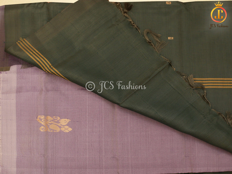 Traditional Designed VAALAI Pattu/Banana pith Saree With Contrast Pallu