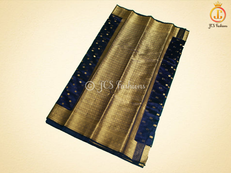 Raw Silk Saree With Fully Stitched Blouse, 1000 Coin-Inspired Design Weaving Buttas