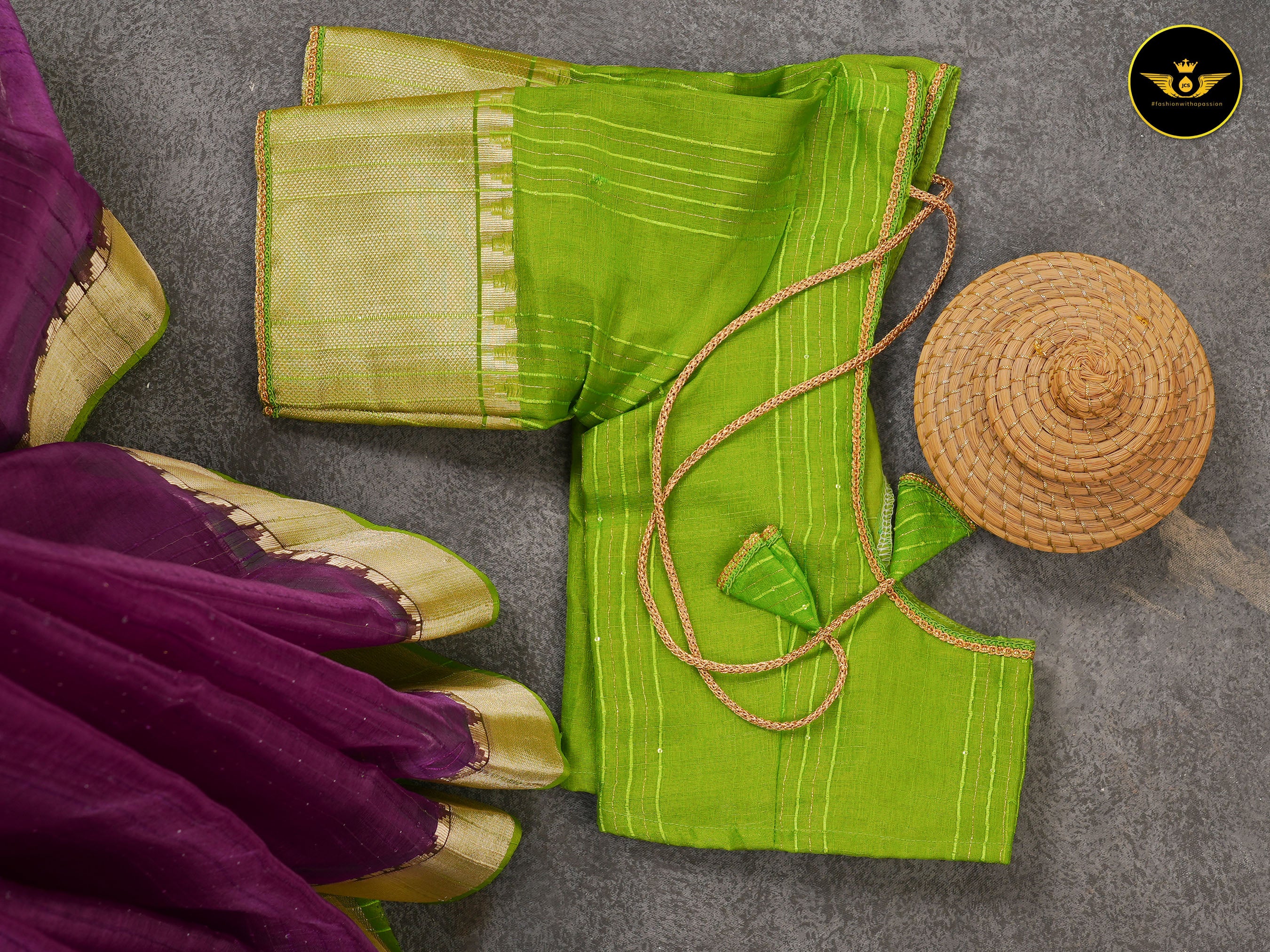 Soft And Lightweight Khadi Kora Saree With Contrast Blouse SAREE JCS Fashions