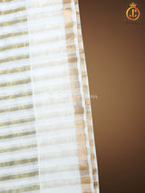 Modal Silk Saree With Golden zari striped, Fully stitched blouse.