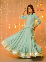 Indian Ethnic Sea green lehenga set. Wedding Dress. Environment Friendly