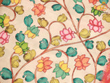Satin Saree with Pitchwai And Kalamkari Design, Fully stitched blouse