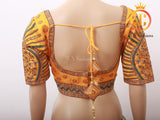 Sabyasachi Style Copper Jari Beautiful Heavy Embroidery Work Blouse - Size 42