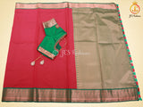Maroon color Semi-Silk Saree With Maggam Work Blouse