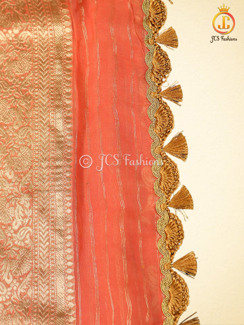 Allover Motifs Patterned Premium Benarasi Pattu Saree With Blouse