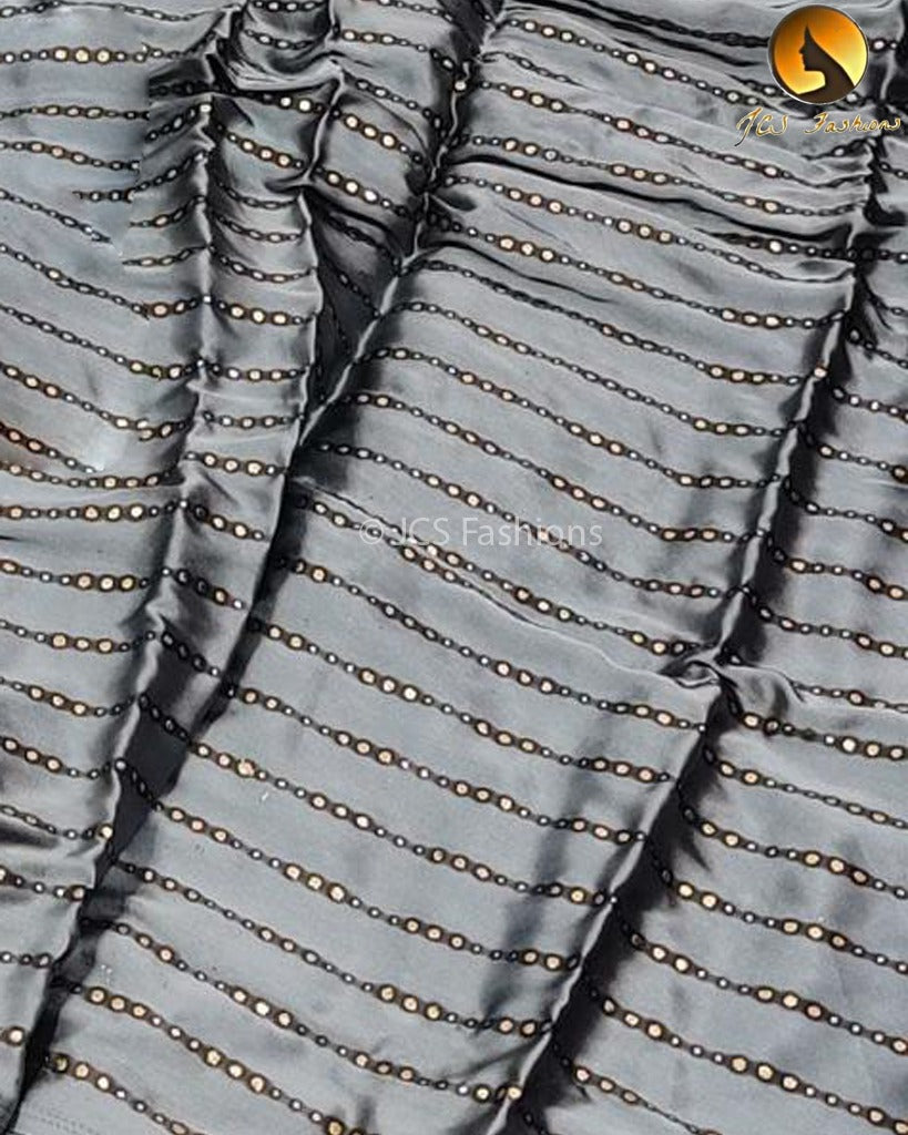 Satin Crêpe Saree With fully Stitched Net Detailing Blouse SAREE JCS Fashions