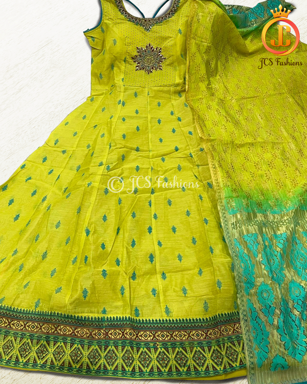 Premium Chanderi Long Gown with Beautiful Work
