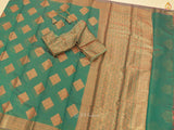 Indian Traditional Soft Silk Cotton Saree With Brocade Blouse