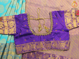 Kanchi Handloom Pattu Silk Saree With Fully Stitched Blouse