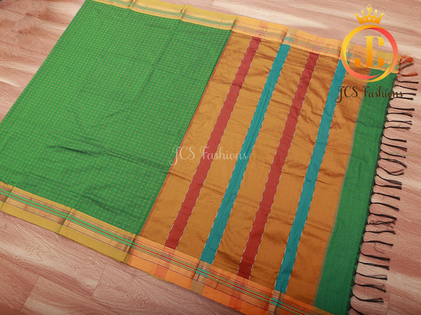 All-Over Star design Ilkal Soft Cotton Silk Saree With Blouse piece
