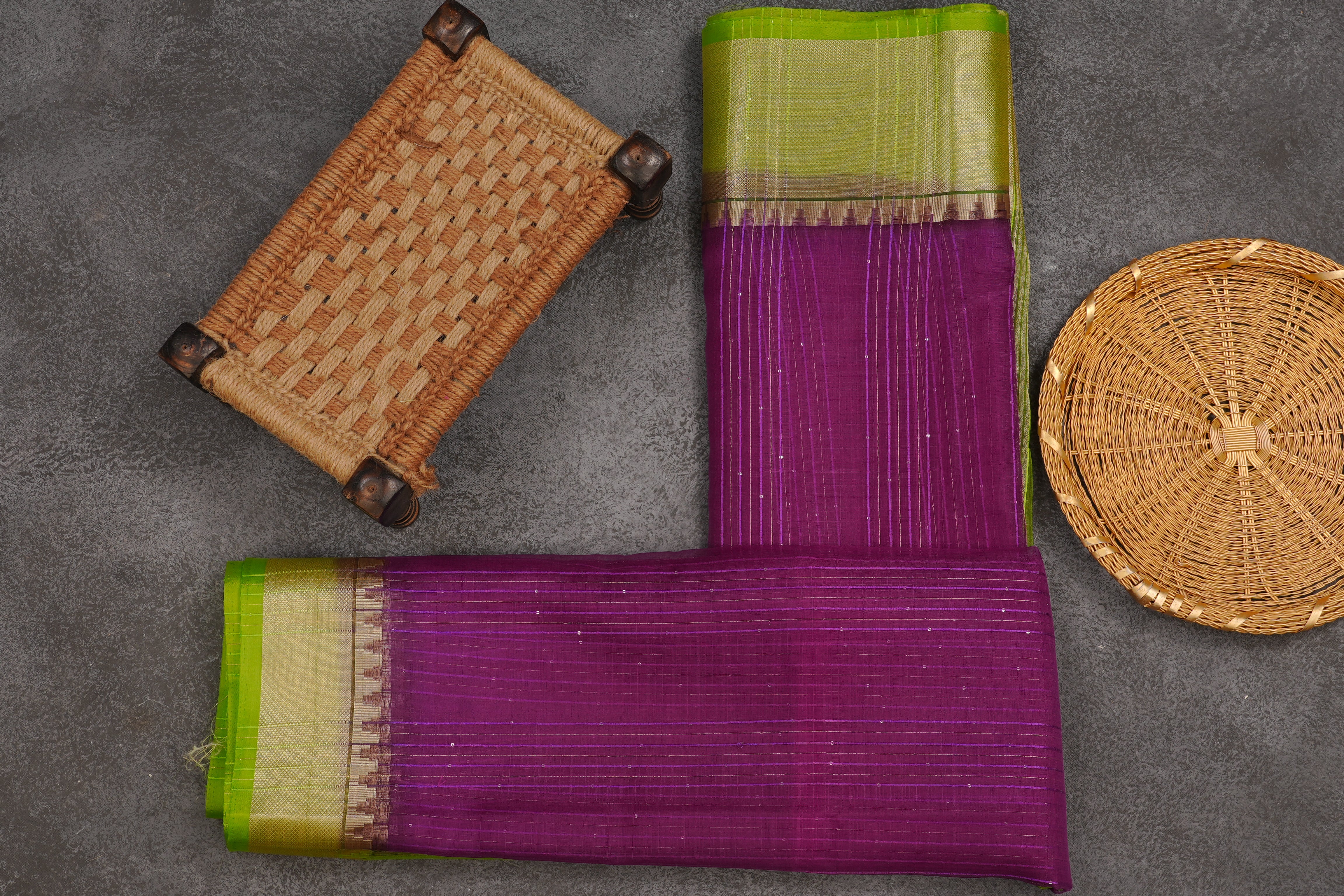 Soft And Lightweight Khadi Kora Saree With Contrast Blouse SAREE JCS Fashions