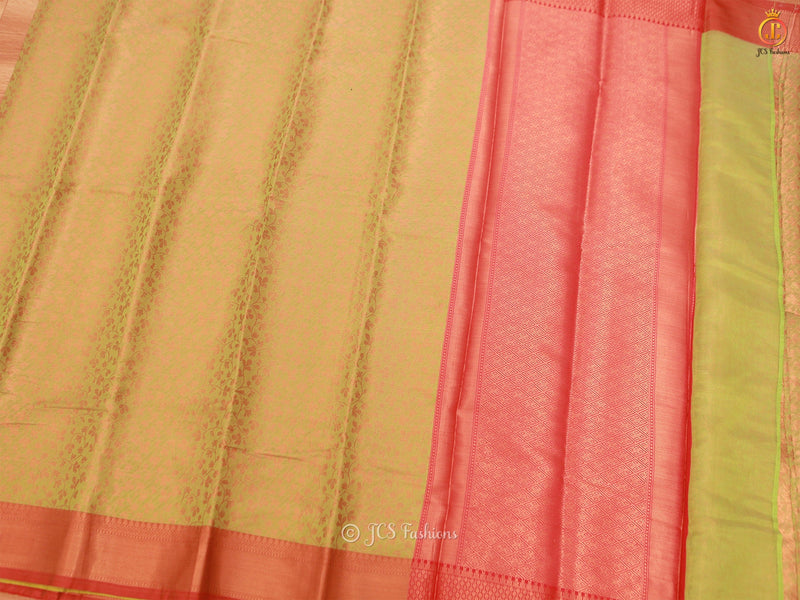 Soft Silk Saree with Copper Zari Weaves And Blouse
