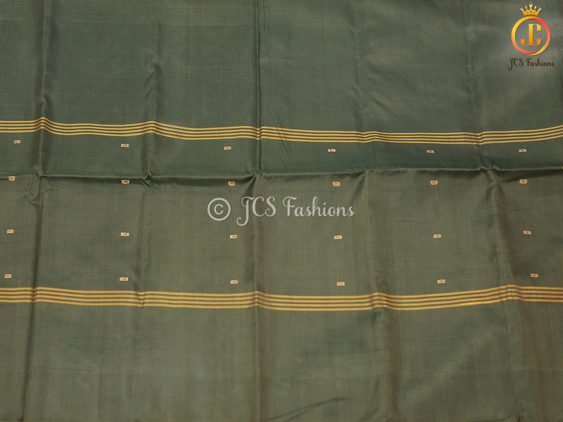 Traditional Designed VAALAI Pattu/Banana pith Saree With Contrast Pallu